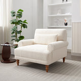 Upholstered Accent Chair with Circular Armrests and Roman Column Legs - Accent Chairs