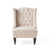 Upholstered Accent Chair with Diamond Tufted Wing Back - Accent Chairs