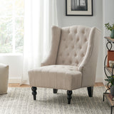 Upholstered Accent Chair with Diamond Tufted Wing Back - Accent Chairs