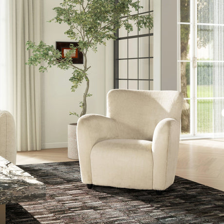 Upholstered Arm Chair with Curved Back - Accent Chairs