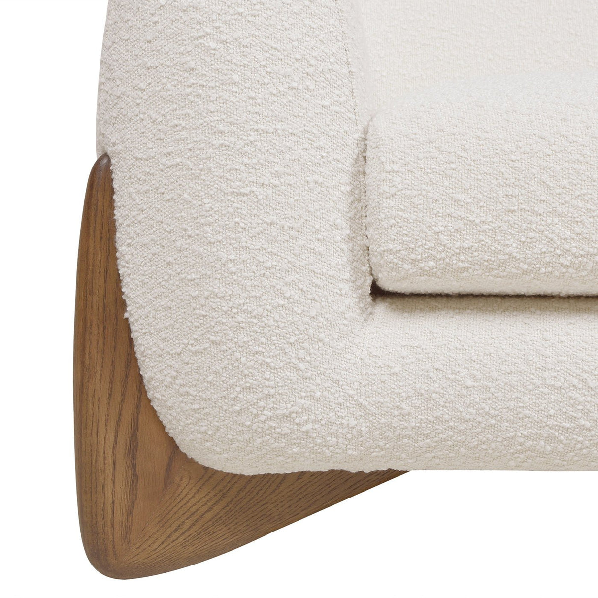Upholstered Arm Chair with Wooden Base - Accent Chairs