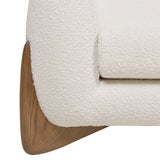 Upholstered Arm Chair with Wooden Base - Accent Chairs