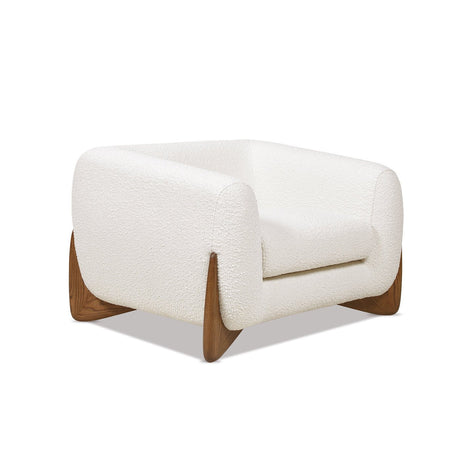 Upholstered Arm Chair with Wooden Base - Accent Chairs