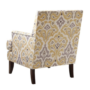 Upholstered Club Chair with Track Arm and Nailhead Trim
