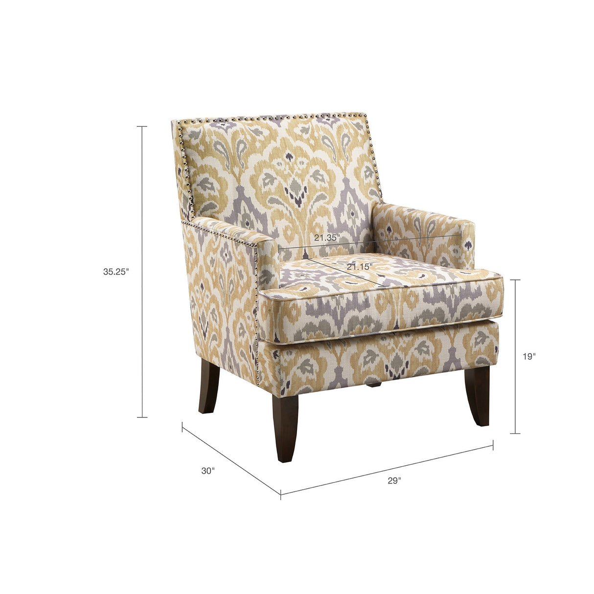 Upholstered Club Chair with Track Arm and Nailhead Trim - Accent Chairs