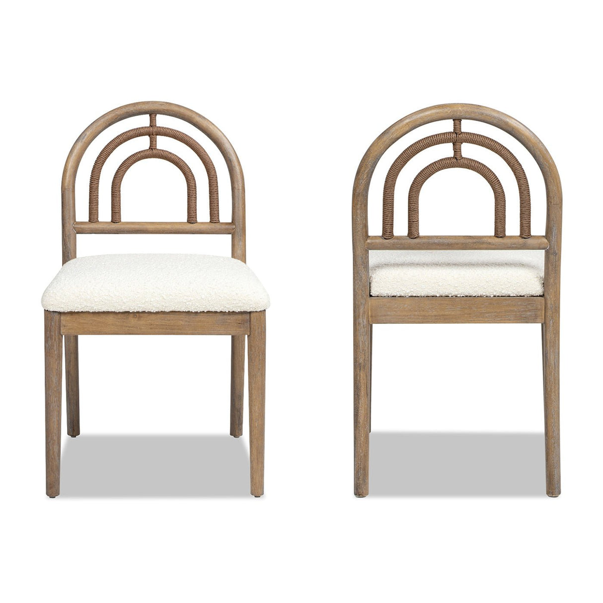 Upholstered Dining Chair with Arched Back Wood, Set of 2 - Accent Chairs