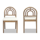 Upholstered Dining Chair with Arched Back Wood, Set of 2 - Accent Chairs
