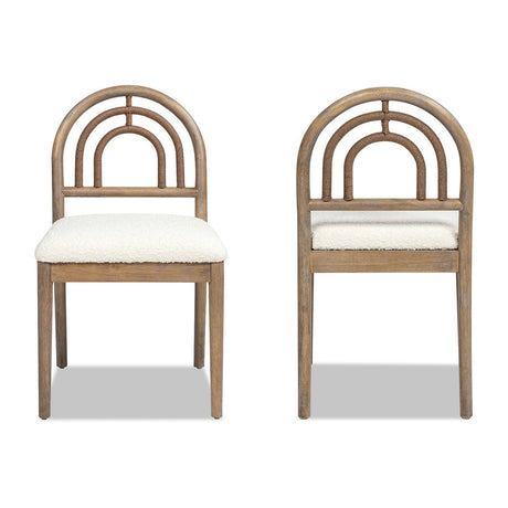 Upholstered Dining Chair with Arched Back Wood, Set of 2 - Accent Chairs