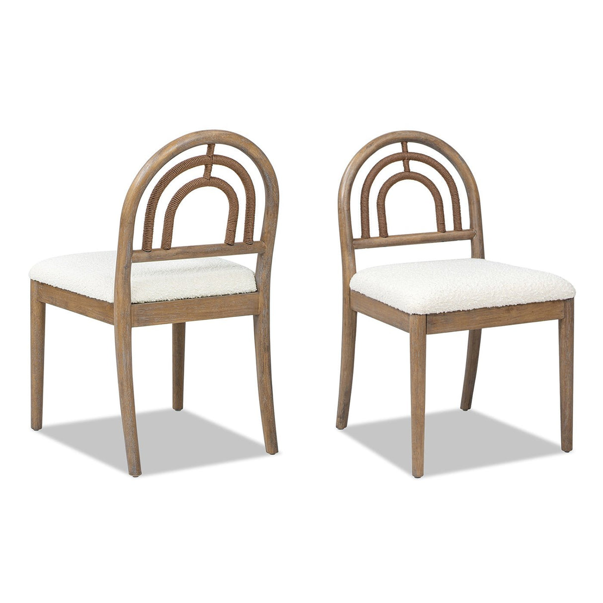 Upholstered Dining Chair with Arched Back Wood, Set of 2 - Accent Chairs