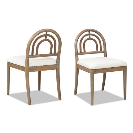 Upholstered Dining Chair with Arched Back Wood, Set of 2 - Accent Chairs