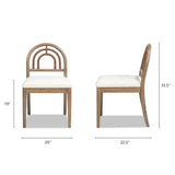 Upholstered Dining Chair with Arched Back Wood, Set of 2 - Accent Chairs