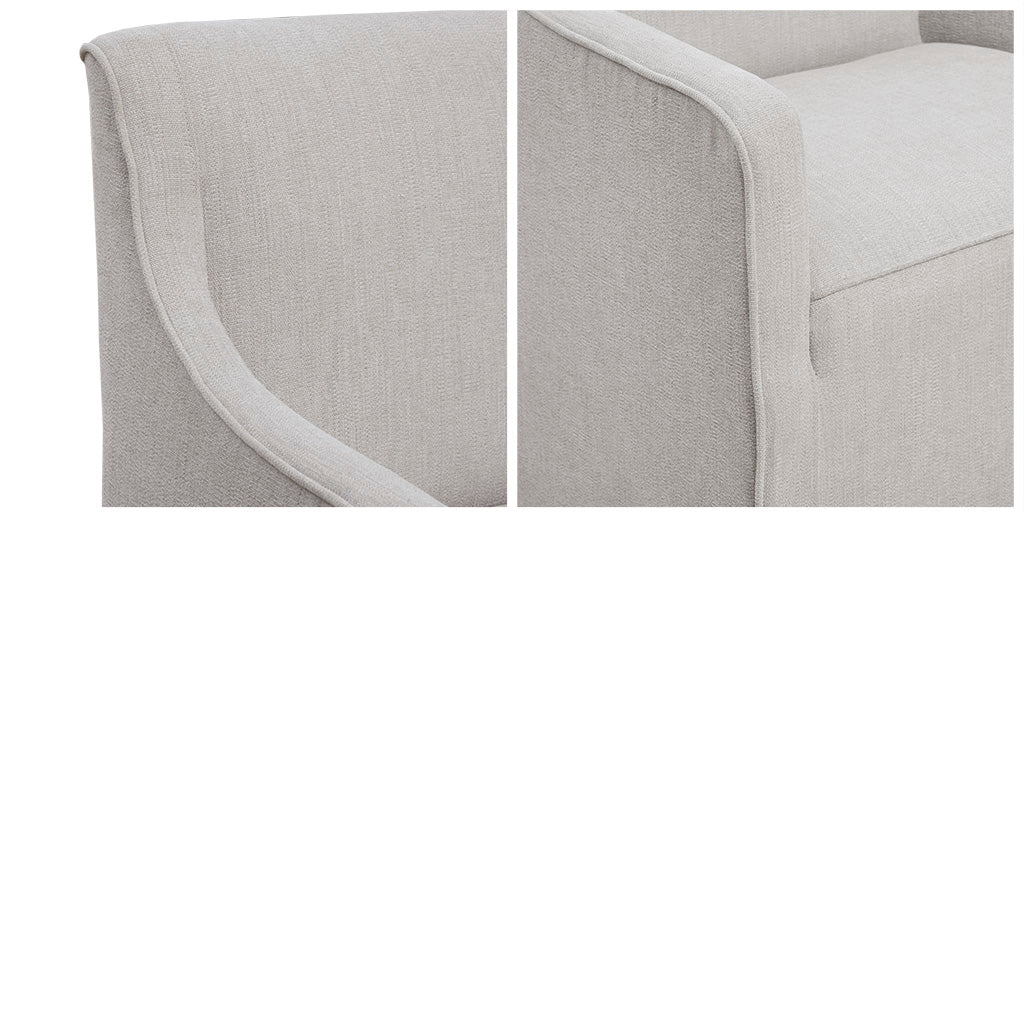 Upholstered Dining Chair with Casters, Padded Back, Seat and Arms - Dining Chairs