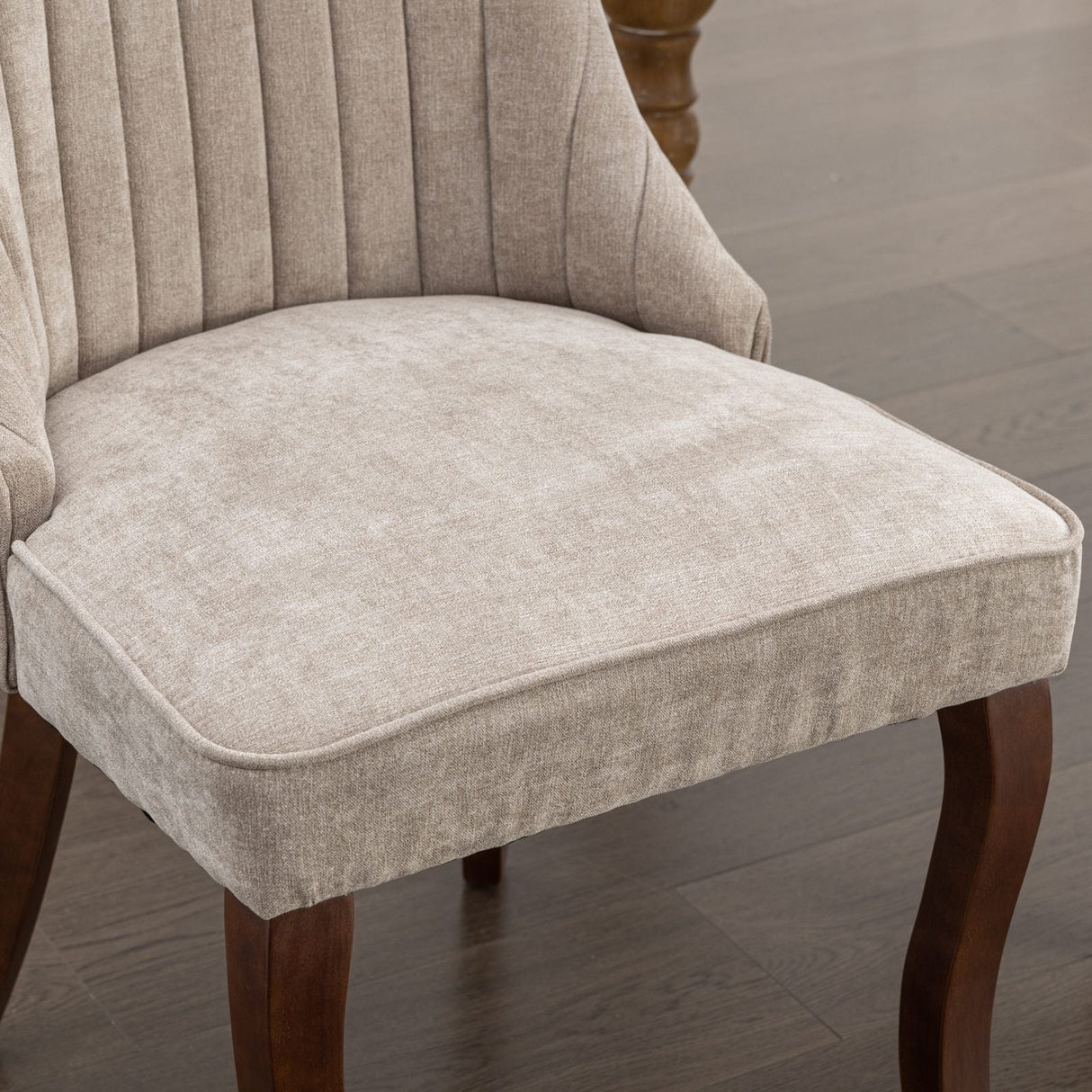 Upholstered Dining Chair with Curved Legs and High Backs, Set of 2 - Dining Chairs