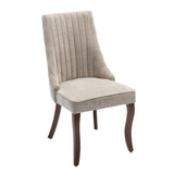Upholstered Dining Chair with Curved Legs and High Backs, Set of 2 - Dining Chairs