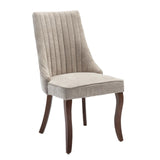 Upholstered Dining Chair with Curved Legs and High Backs, Set of 2 - Dining Chairs
