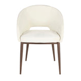 Upholstered Dining Chair with Metal Legs and Curved Backrest - Dining Chairs