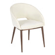 Upholstered Dining Chair with Metal Legs and Curved Backrest - Dining Chairs