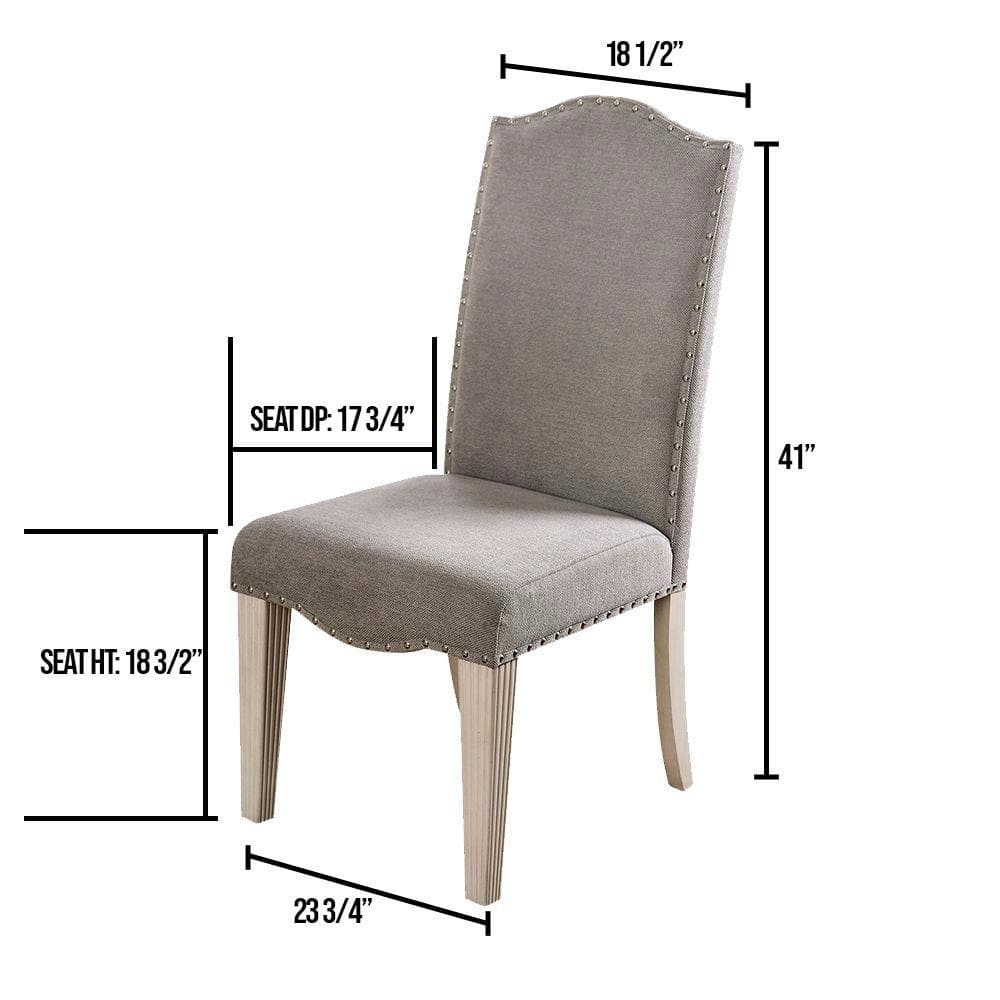 Upholstered Dining Chair with Nailhead Trim and Camel Back, Set of 2 - Dining Chairs