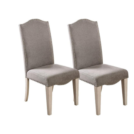Upholstered Dining Chair with Nailhead Trim and Camel Back, Set of 2 - Dining Chairs