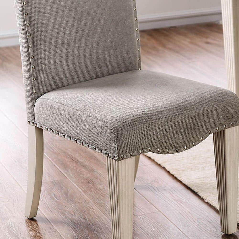 Upholstered Dining Chair with Nailhead Trim and Camel Back, Set of 2 - Dining Chairs