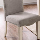 Upholstered Dining Chair with Nailhead Trim and Camel Back - Set of 2