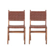 Upholstered Dining Chair with Open Back and Wood Frame, Set of 2 - Dining Chairs