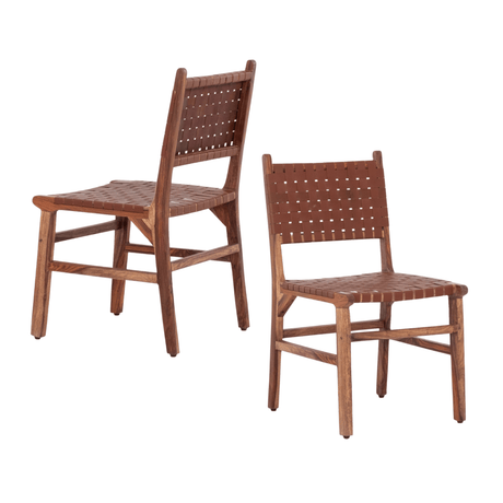 Upholstered Dining Chair with Open Back and Wood Frame, Set of 2 - Dining Chairs