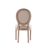 Upholstered Dining Chair with Oval Back and Solid Wood Frame Set of 2