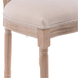Upholstered Dining Chair with Oval Back and Solid Wood Frame, Set of 2 - Dining Chairs