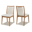 Upholstered Dining Chair with Rubberwood Frame and High Back, Set of 2 - Dining Chairs