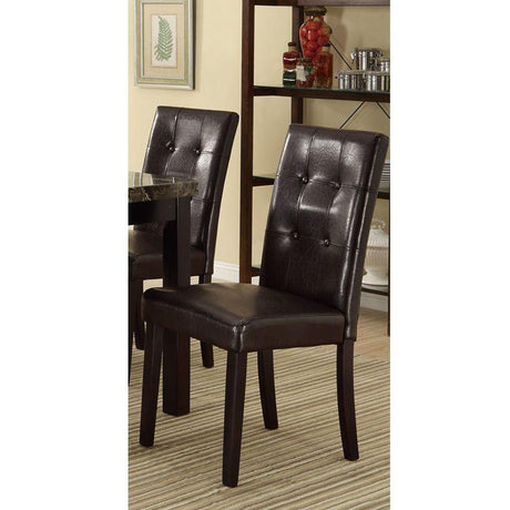 Upholstered Dining Chair with Tufted Back and Wood Legs, Set of 2 - Dining Chairs