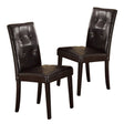 Upholstered Dining Chair with Tufted Back and Wood Legs, Set of 2 - Dining Chairs