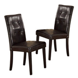 Upholstered Dining Chair with Tufted Back and Wood Legs, Set of 2 - Dining Chairs