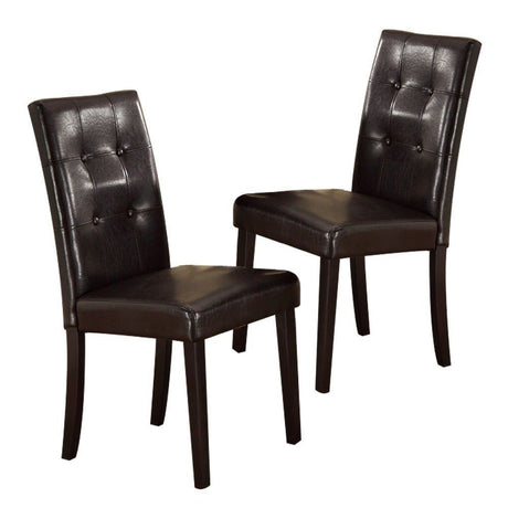 Upholstered Dining Chair with Tufted Back and Wood Legs, Set of 2 - Dining Chairs