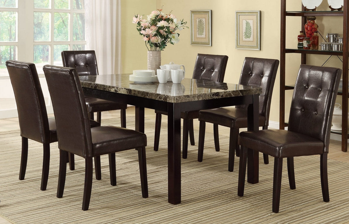 Upholstered Dining Chair with Tufted Back and Wood Legs, Set of 2 - Dining Chairs