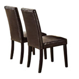 Upholstered Dining Chair with Tufted Back and Wood Legs, Set of 2 - Dining Chairs