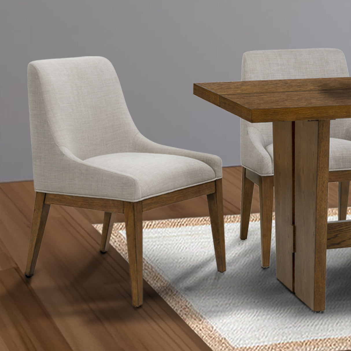 Upholstered Fabric Dining Chairs with Armless , Set of 2 - Dining Chairs