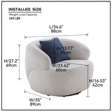 Upholstered Swivel Accent Chair with Metal Base - Accent Chairs