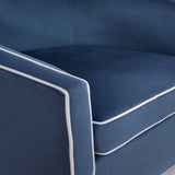 Upholstered Swivel Chair with Cream Welt, Sloped Arms and Removable Cushion - Accent Chairs