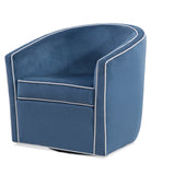 Upholstered Swivel Chair with Cream Welt, Sloped Arms and Removable Cushion - Accent Chairs