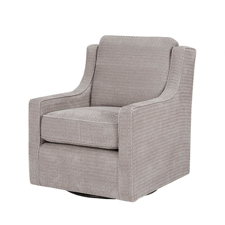 Upholstered Swivel Chair with Curved Armrest and Metal Base - Accent Chairs
