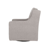 Upholstered Swivel Chair with Curved Armrest and Metal Base - Accent Chairs