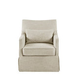 Upholstered Swivel Chair with Metal Base and Recessed Arms - Accent Chairs