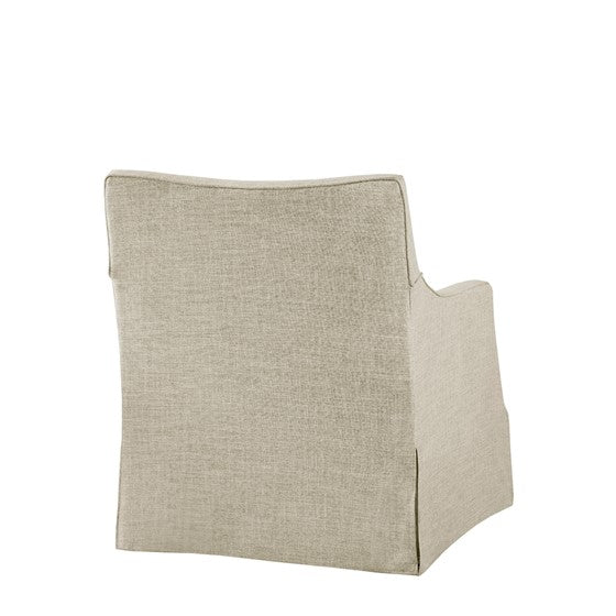 Upholstered Swivel Chair with Metal Base and Recessed Arms - Accent Chairs