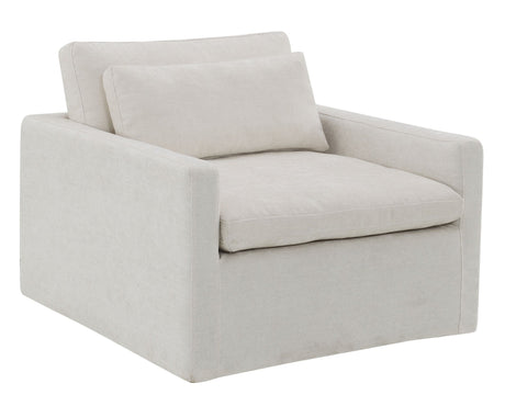 Upholstered Swivel Chair with Toss Pillow and Wood Frame - Accent Chairs