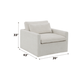 Upholstered Swivel Chair with Toss Pillow and Wood Frame - Accent Chairs