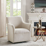Upholstered Swivel Glider Chair with Flared Arms and Metal Base - Accent Chairs
