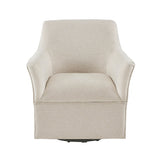 Upholstered Swivel Glider Chair with Flared Arms and Metal Base - Accent Chairs