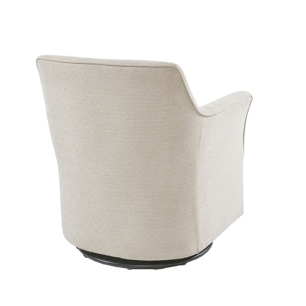 Upholstered Swivel Glider Chair with Flared Arms and Metal Base - Accent Chairs