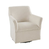 Upholstered Swivel Glider Chair with Flared Arms and Metal Base - Accent Chairs
